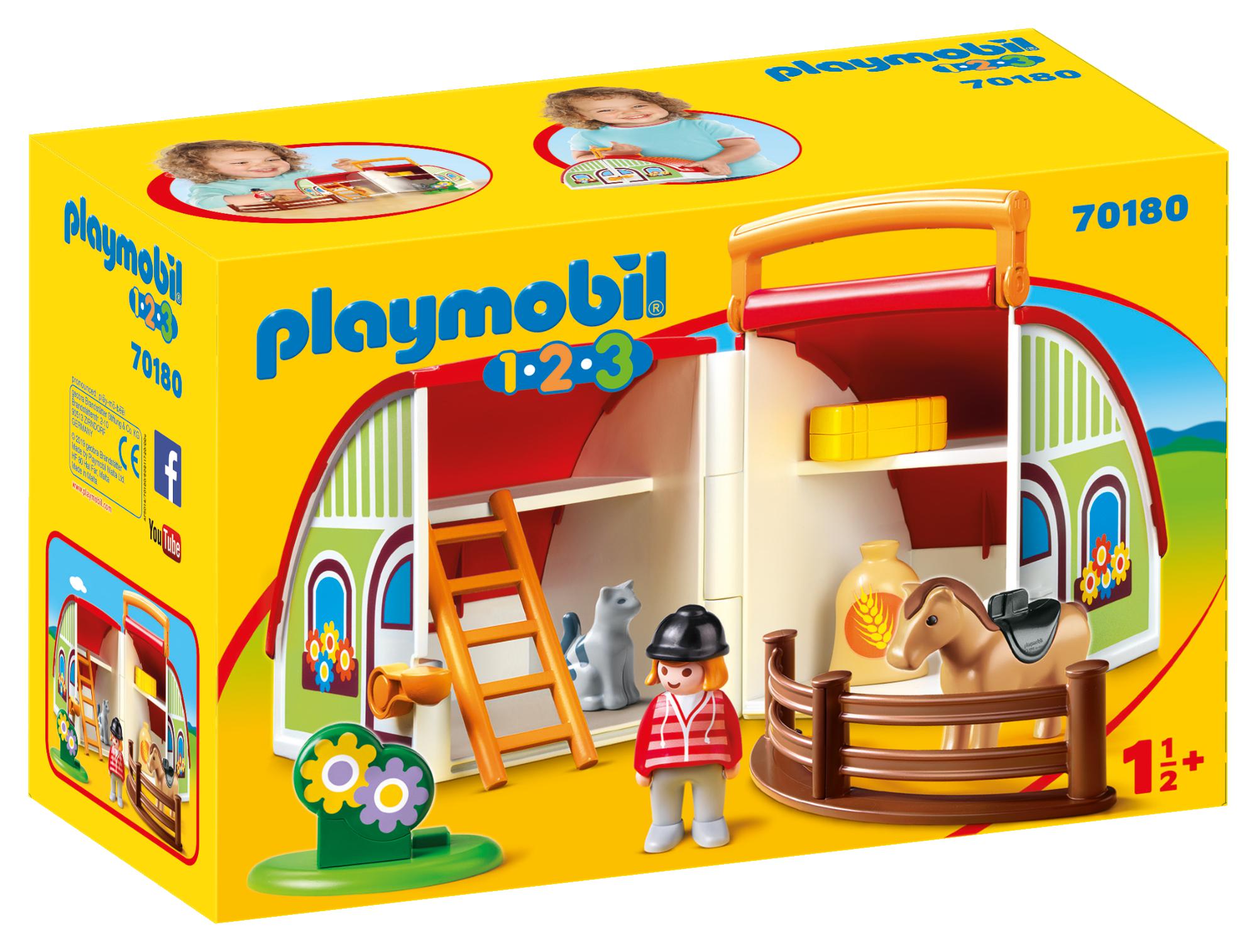 Playmobil 1.2.3 Αχυρώνας-Βαλιτσάκι 70180