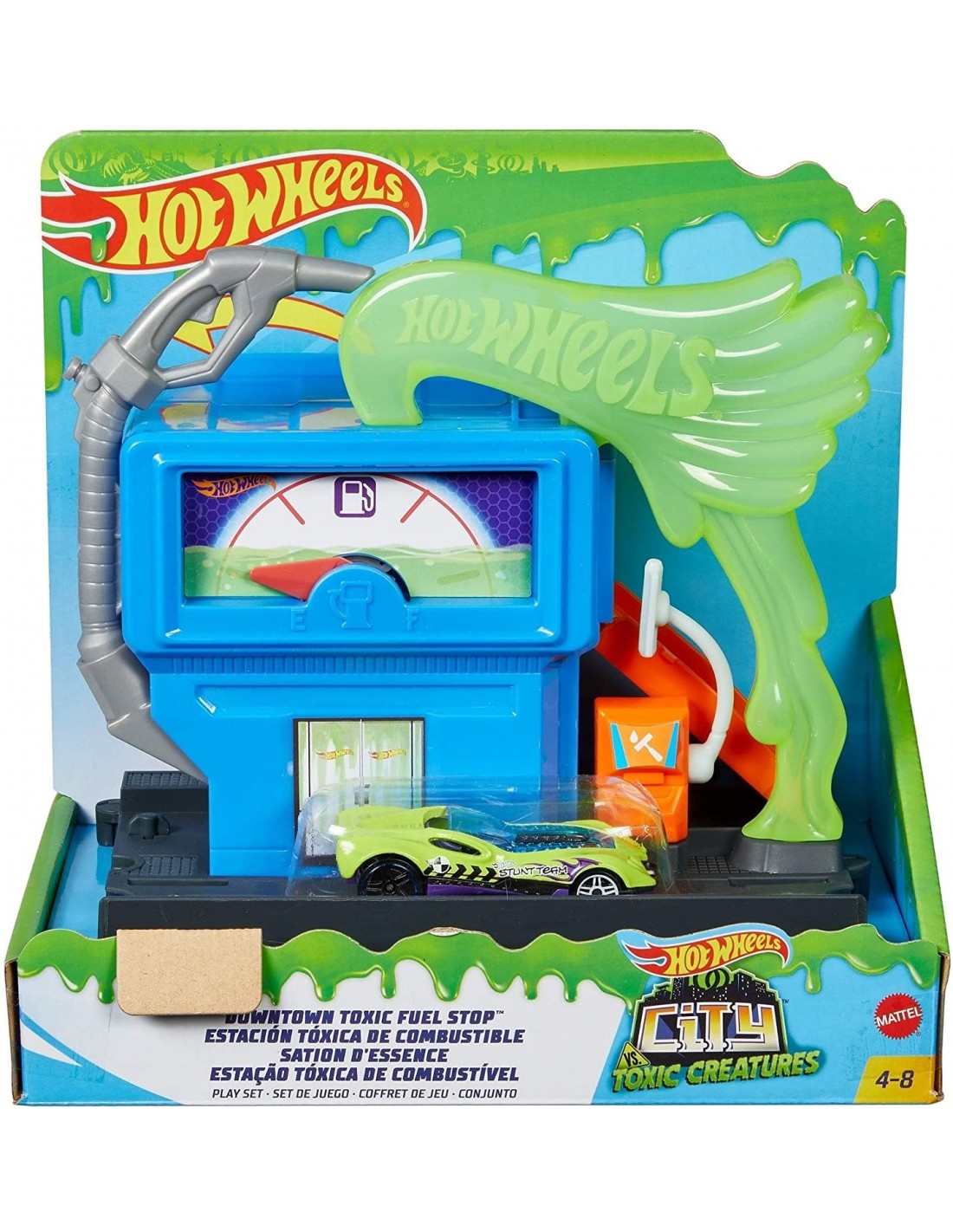 Mattel Hot Wheels City Βασικές Πίστες Downtown Toxic Fuel Stop FRH28