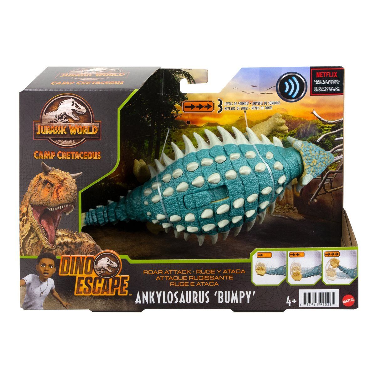 Mattel - Jurassic World Roar Attack Ankylosaurus - Παιχνίδια, Παιδικά είδη