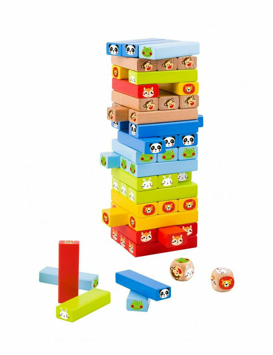 Tooky Toys Παιχνίδι Στοίβαξης & Ισορροπίας με Ζωάκια από Ξύλο TY704A