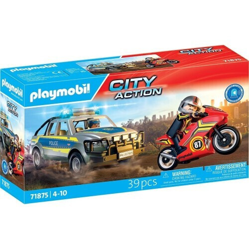 Playmobil Αστυνομικό Όχημα Pick-up  Μοτοσυκλέτα 71875