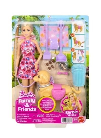 Mattel Barbie “Malibu” Walk & Potty Pup Set JJB46