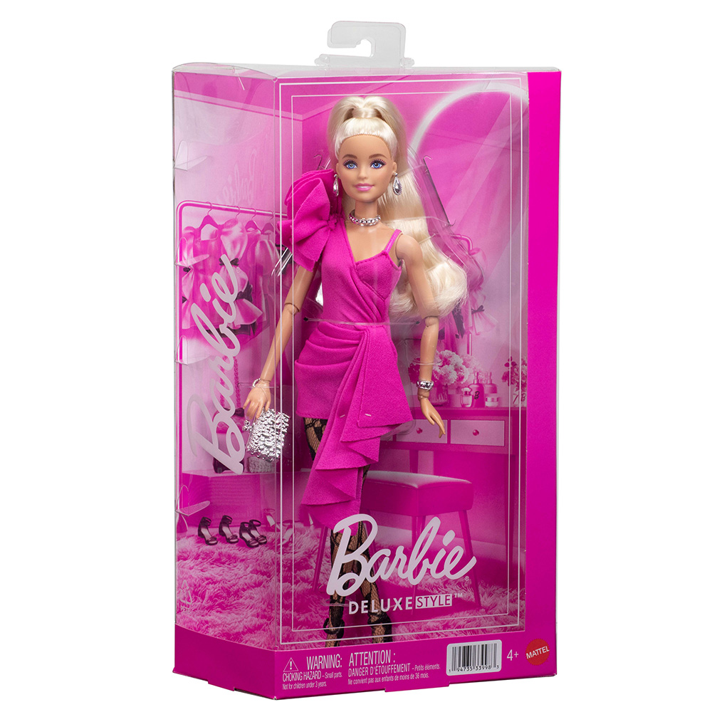 BARBIE DELUXE STYLE ΚΟΥΚΛΑ ΜΕ ΦΟΥΞΙΑ ΒΡΑΔΙΝΟ ΦΟΡΕΜΑ JJN73