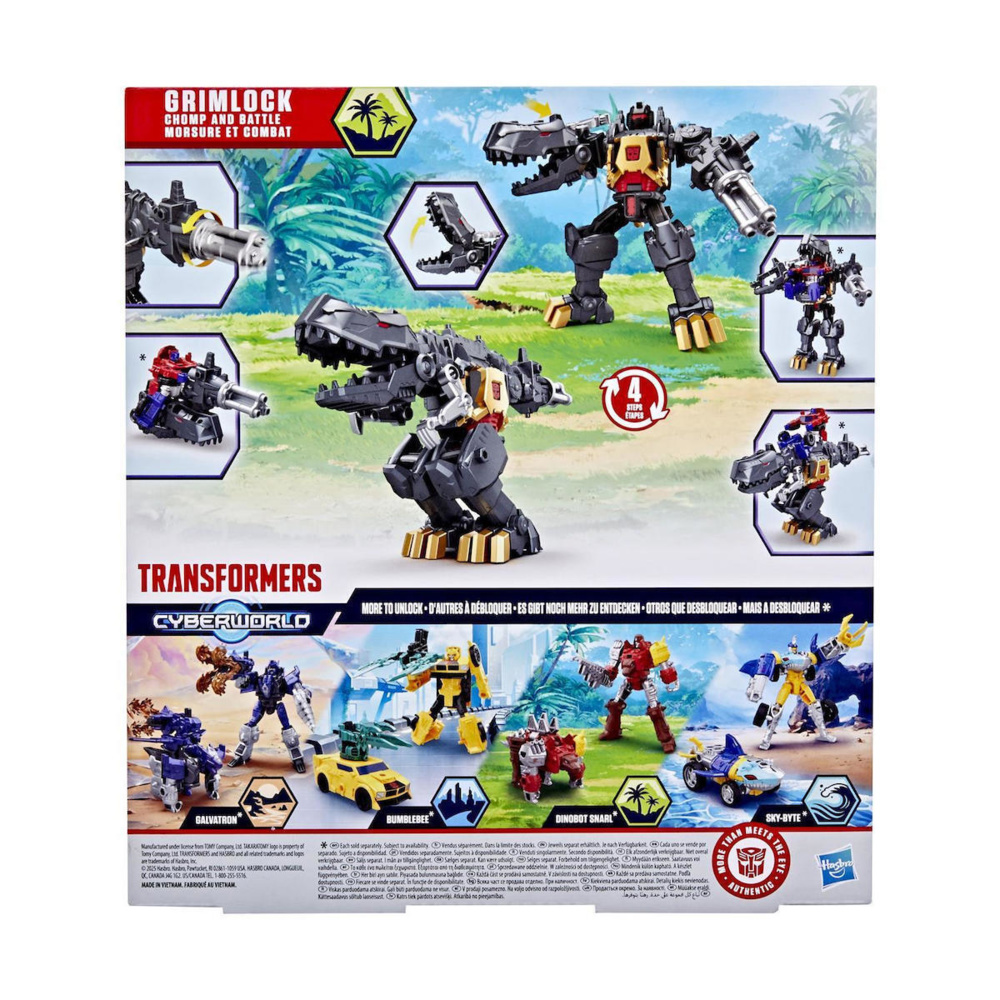 Φιγούρα Δράσης Changes to Dino: Cyberworld Transformers Chomp & Battle Grimlock για 6+ Ετών 22.5εκ. G0748
