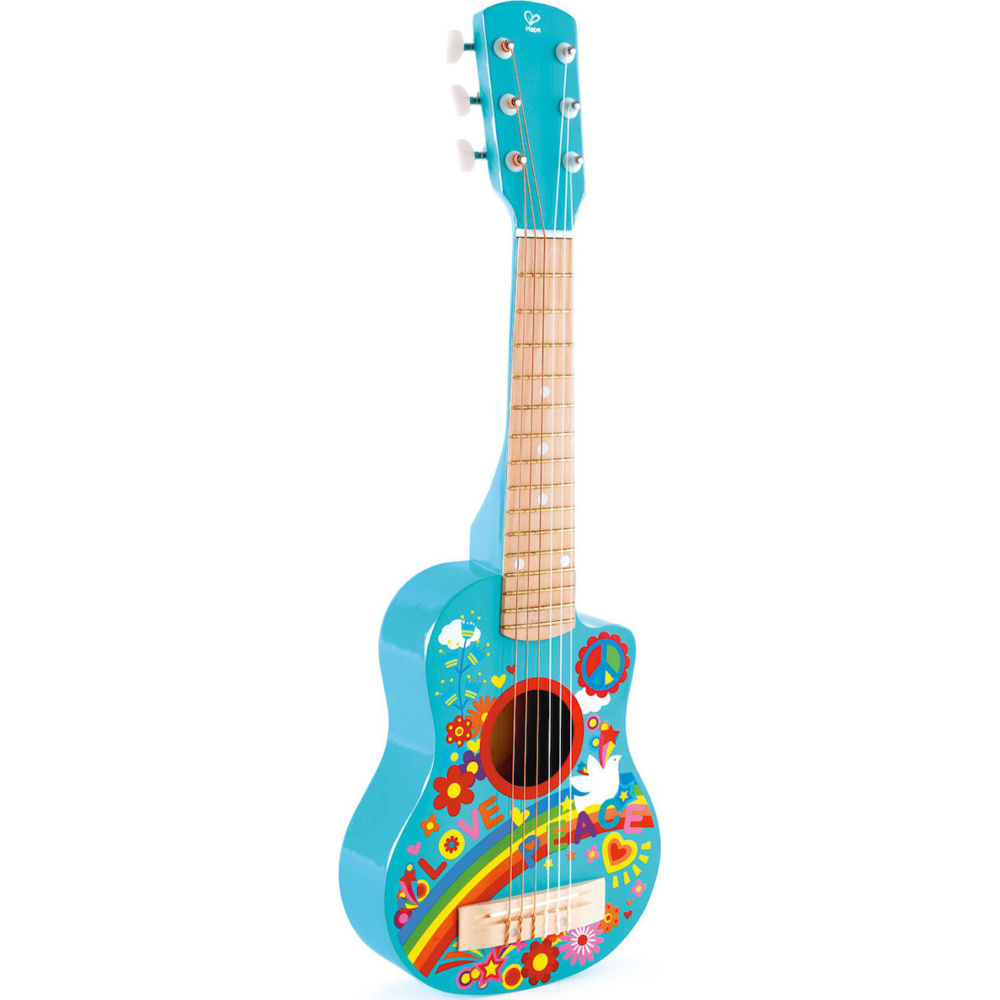 Hape Ξύλινη Κιθάρα Flower Power E0600 για 3+ Ετών