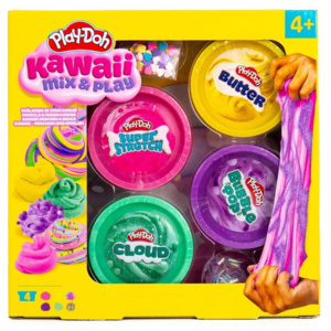 Hasbro Play-Doh 4 Πλαστοζυμαράκια Πλαστελίνης Kawaii Mix & Play για 3+ Ετών 334-240418