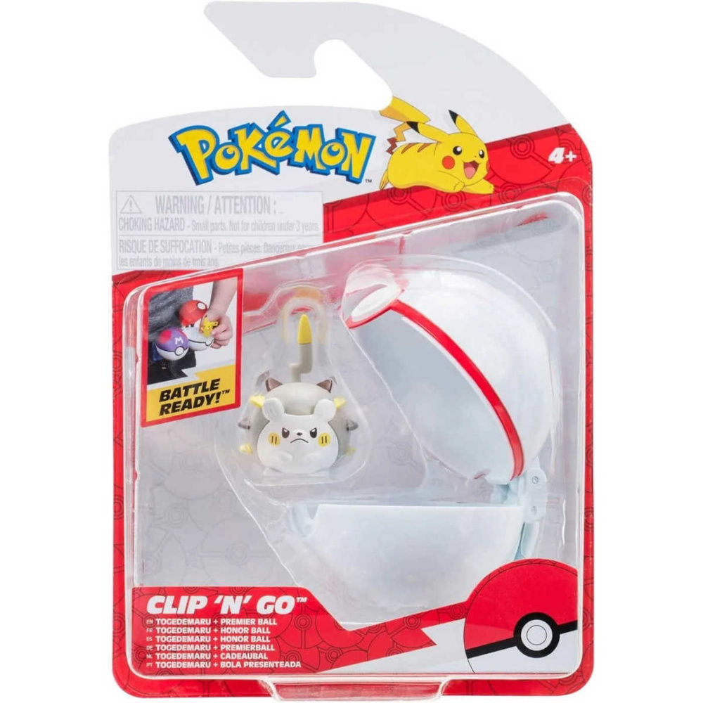 Jazwares Pokemon Clip 'N' Go Pokemon Togedemaru, Premier Ball 2εκ. JW095057