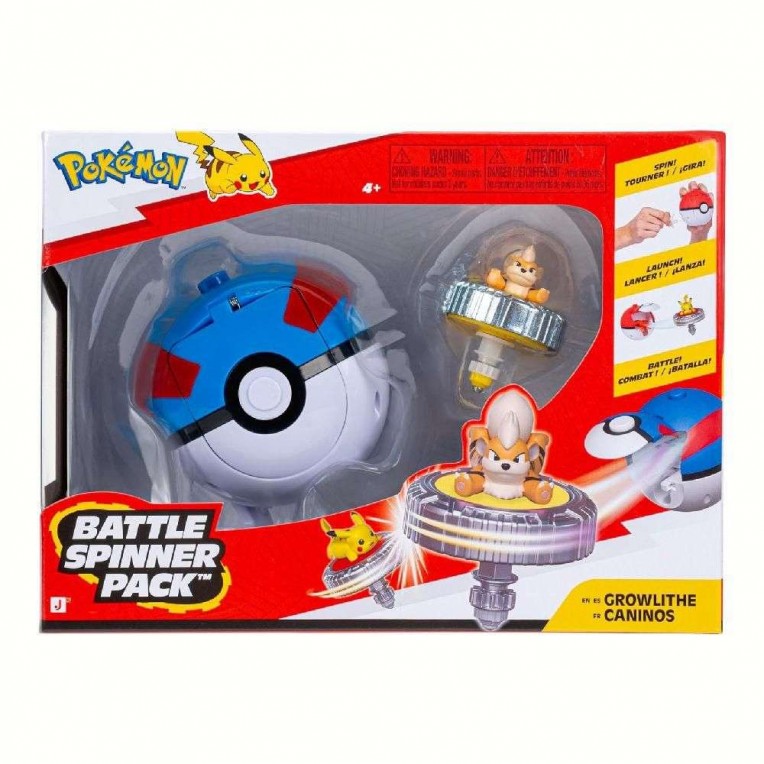 Pokemon Σετ Μάχης Spinner Growlithe & Pokeball Εκτοξευτής Wave 2 PKW4937