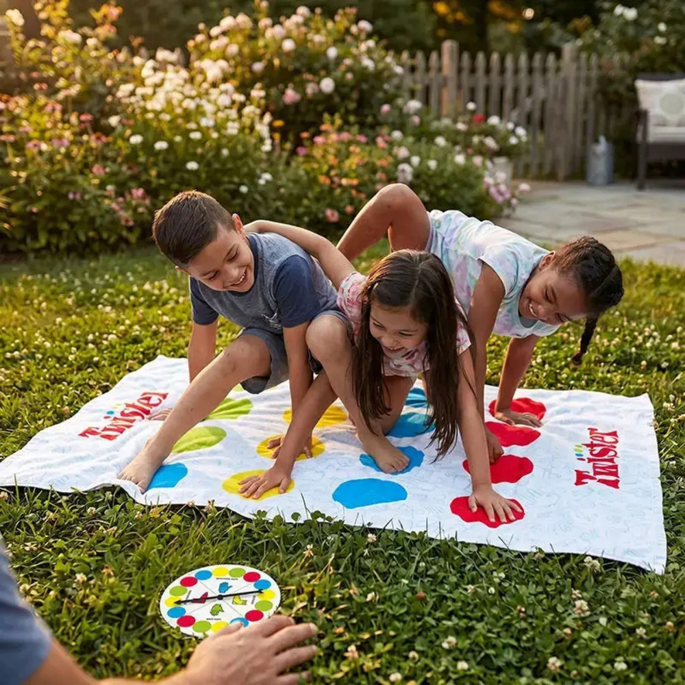 Twister Beach Towel Games – Πετσέτα Παραλίας & Κλασικό Επιτραπέζιο 2--1 Τροχό 6+ Ετών