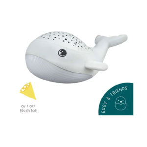 Mega Light Παιδικό Διακοσμητικό Φωτιστικό Willy Whale με Προβολή Αστεριών Λευκό 14.3x17x8.9εκ. 187405.ML.00