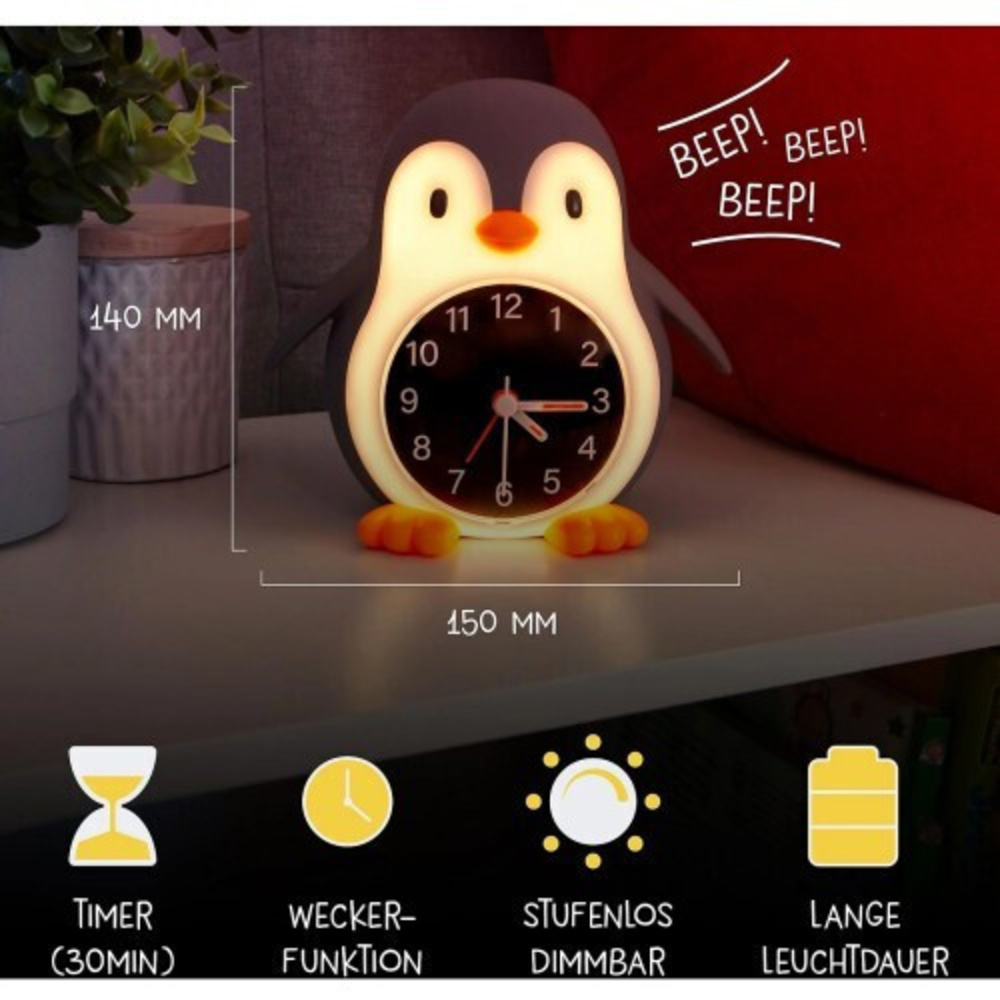 Mega Light POPPY PENGUIN Ρολόι Ξυπνητήρι