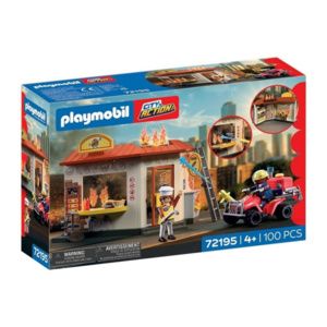 Playmobil City Action Επιχείριση Κατάσβεσης Στην Καντίνα Χάμπουργκερ για 4 ετών 72195