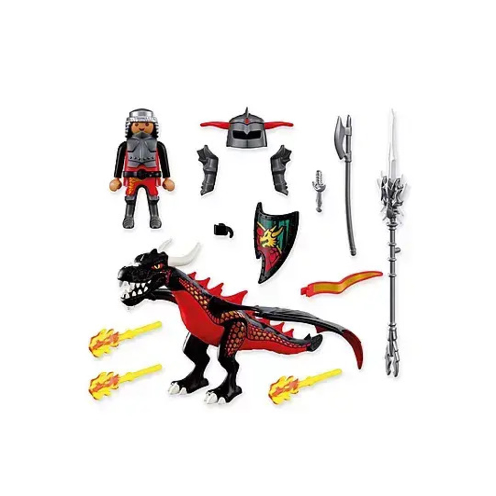 Playmobil Knights Μαύρος Δράκος και Ιππότης για 4 ετών 72114