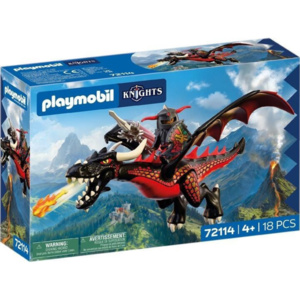Playmobil Knights Μαύρος Δράκος και Ιππότης για 4 ετών 72114