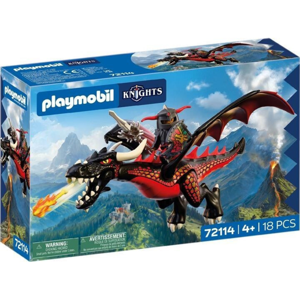 Playmobil Knights Μαύρος Δράκος και Ιππότης για 4 ετών 72114