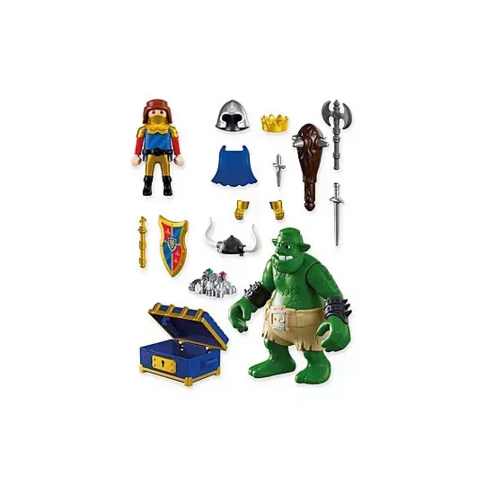 Playmobil Knights Λεοντόκαρδος Ιππότης και Τρολ με Θησαυρό για 4 ετών 72116