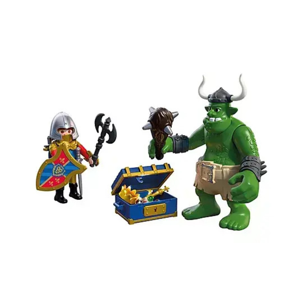 Playmobil Knights Λεοντόκαρδος Ιππότης και Τρολ με Θησαυρό για 4 ετών 72116